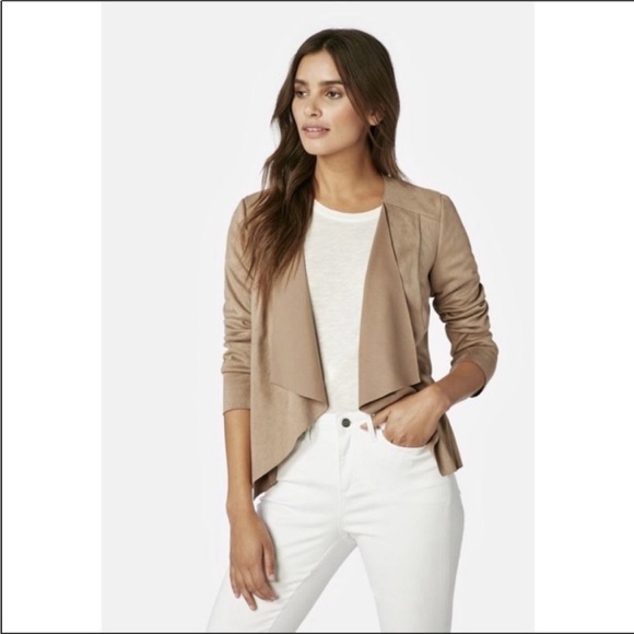 Zara Jackets & Blazers - Zara Faux Leather Waterfall Open Front Jacket